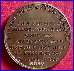 XVIII ème- Première Pierre Colonne Vendôme Bonaparte I er Consul Médaille 1800