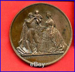 (m. 21) Médaille Napoléon III Baptême Du Prince Impérial Bronze (rare)