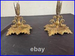 # paire de VASES BOUQUETIÈRES EN CRISTAL ET BRONZE XIX ÉME SIÈCLE