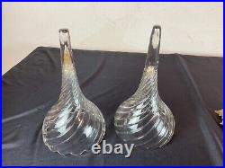 # paire de VASES BOUQUETIÈRES EN CRISTAL ET BRONZE XIX ÉME SIÈCLE